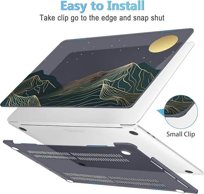 Mektron for MacBook Air 13 Case A1466/A1369, Snap-on Plastic Hard Shell Cover - Image 3