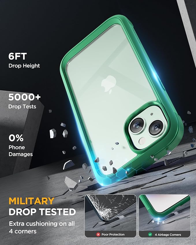 Miracase Glass Series Designed for iPhone 15 Plus Case 6.7', Full-Body Military - Image 3