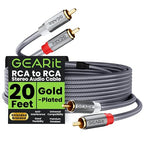 GEARit RCA Cable 2RCA Male to 2RCA Male Stereo Audio Cables Shielded Braided by GEARit