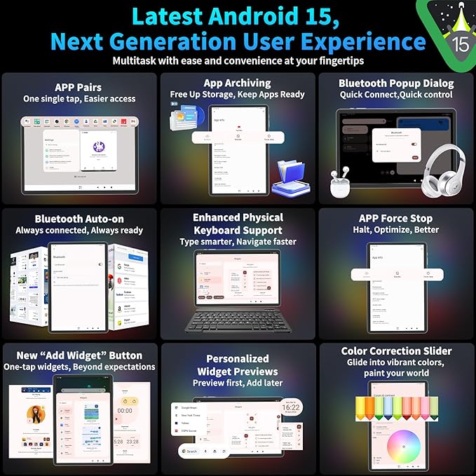 2025 Android 15 Tablet with Keyboard, 24GB+128GB+2TB Expand, 10.1 Inch - Image 4