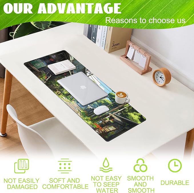 Anime Abandoned Town Desk Mat, Large Gaming Mouse Pad - Image 4