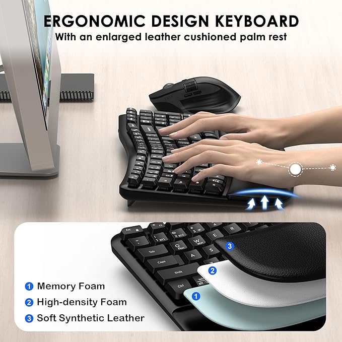 Ergonomic Keyboard and Mouse Combo - Image 2