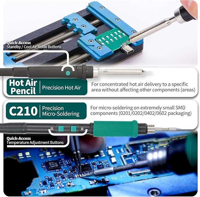 YIHUA 992D-II 2-IN-1 Precision Soldering Kit - Image 6