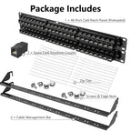 Jadaol 48 Port Patch Panel Rackmount or Wall Mount 19-Inch, 2U Cat6 Network - Image 6