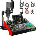Podcast Microphone Bundle with Live Sound Board Audio Mixer, Podcast Equipment by tenlamp