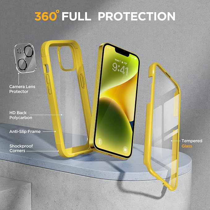 Miracase Glass Series for iPhone 14 Case 6.1 inch, Full-Body Protective Bumper - Image 2