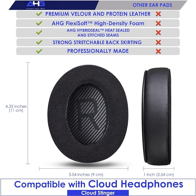 AHG Upgrade Replacement Hybrid Cloud Stinger Ear Pads Cushions and Headband - Image 4