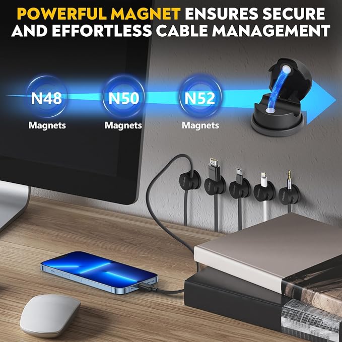 8 Pack Magnetic Cable Management Clips - Image 4