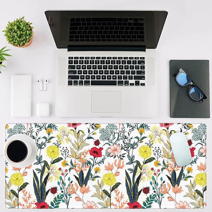 Mouse Pad Large Summer Flower Non-Slip Gaming Desk Mat - Image 2
