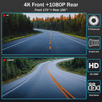 Mirror Dual Dash Camera, 4K and 1080P Dash Cam - Image 3