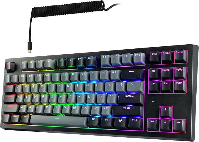 TECWARE Phantom+ Elite 87 Key RGB Mechanical Gaming Keyboard, LED Backlit by Tecware