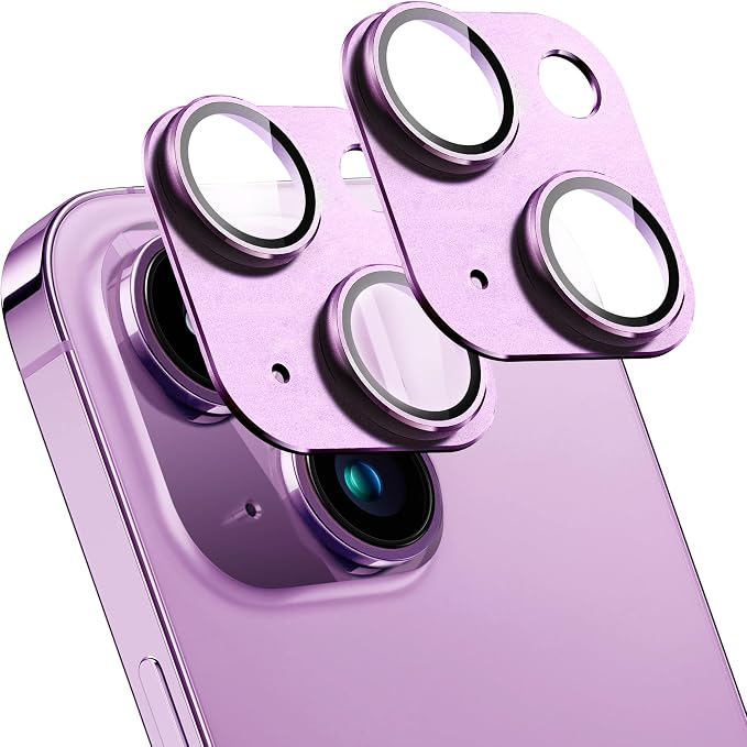 2 Pack Camera Lens Protector for iPhone 14 / iPhone 14 Plus, AR Tempered Glass by SHANG+PIN+JIA