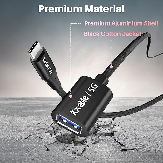 USB C to USB Female Cable 6FT, Type-C Male to USB A 3.1 Female OTG Cable - Image 4