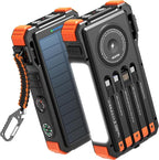 BLAVOR Solar Power Bank 20000mAh Built-in Cables, Wireless Charger by BLAVOR