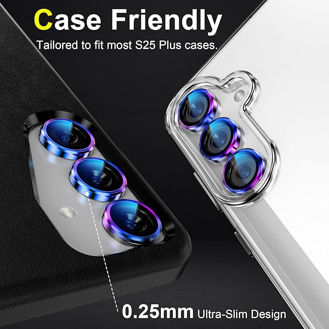 YWXTW Camera Lens Protector for Samsung Galaxy S25+ Plus Accessories 9H - Image 6