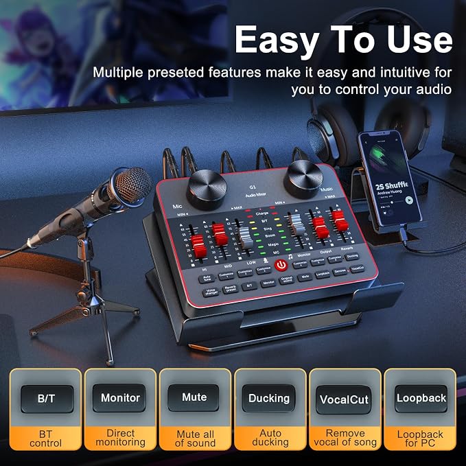 Podcast Equipment Bundle for 2 Mic Tiktok Video Content Creator Kit, Audio - Image 4