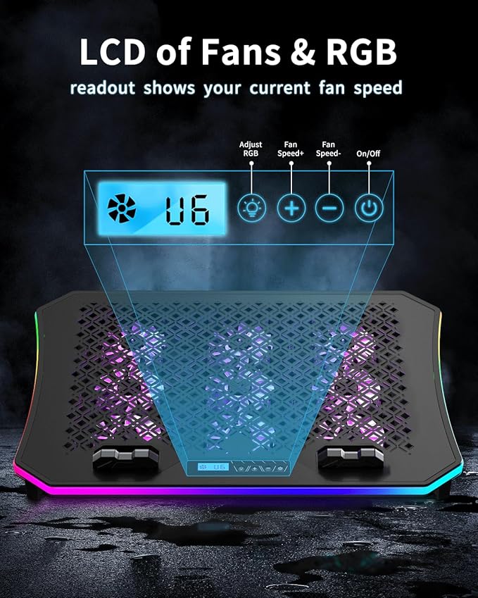 KeiBn Laptop Cooling Pad, Gaming Laptop Fan Cooling Pad - Image 4