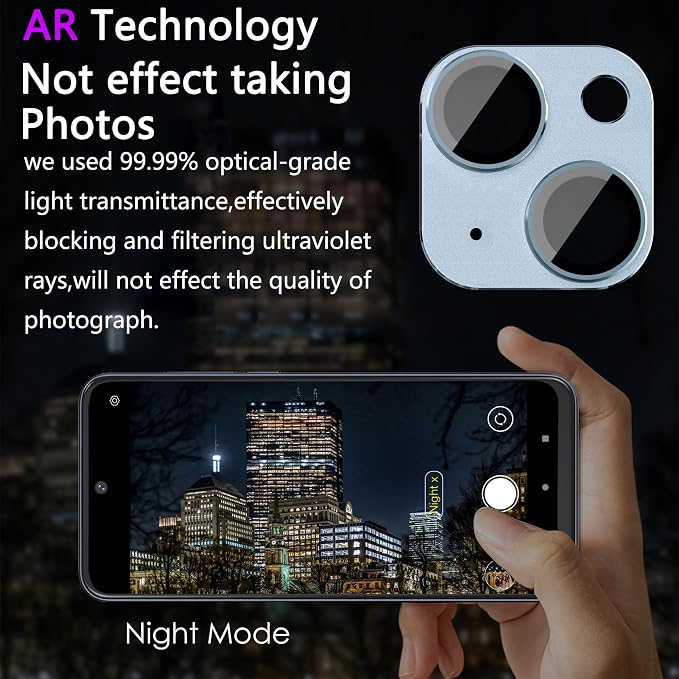 2 Pack Camera Lens Protector for iPhone 15 / iPhone 15 Plus, AR Tempered Glass - Image 3