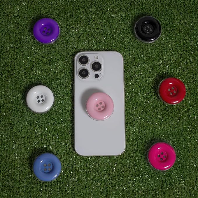 Solid Color Button Phone Grip – Minimalist Design, Durable and Lightweight - Image 2