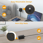 Flat Black Extension Cord, TESSAN Ultra Thin Power Strip - Image 6
