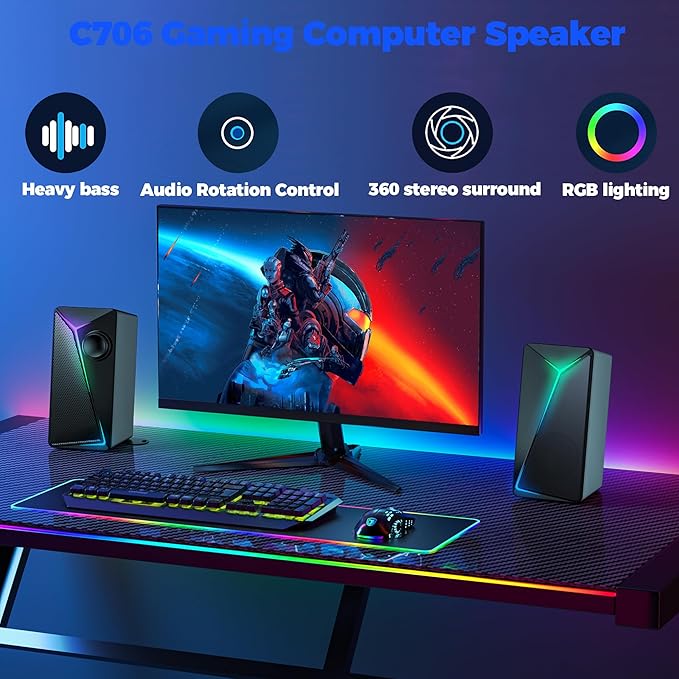ROSON Computer Speakers, Gaming PC Speakers - Image 2