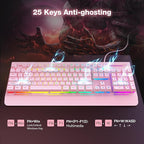 TECKNET Gaming Keyboard, USB Wired Computer Keyboard, 15-Zone RGB Illumination - Image 7