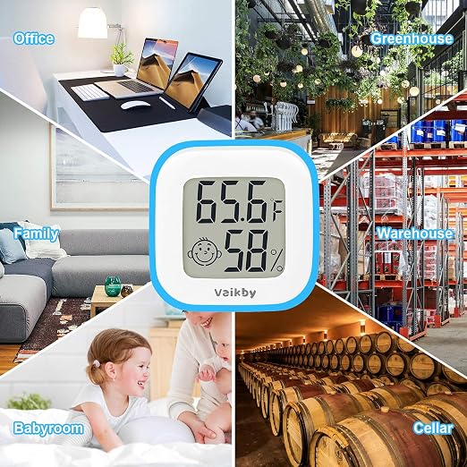 Vaikby Indoor Thermometer 2Pack, Humidity Gauge Meter Digital Hygrometer Room - Image 7