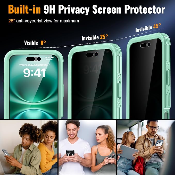 Magnetic & Stand for iPhone 16 Plus Case Built-in Privacy Screen Protector - Image 4