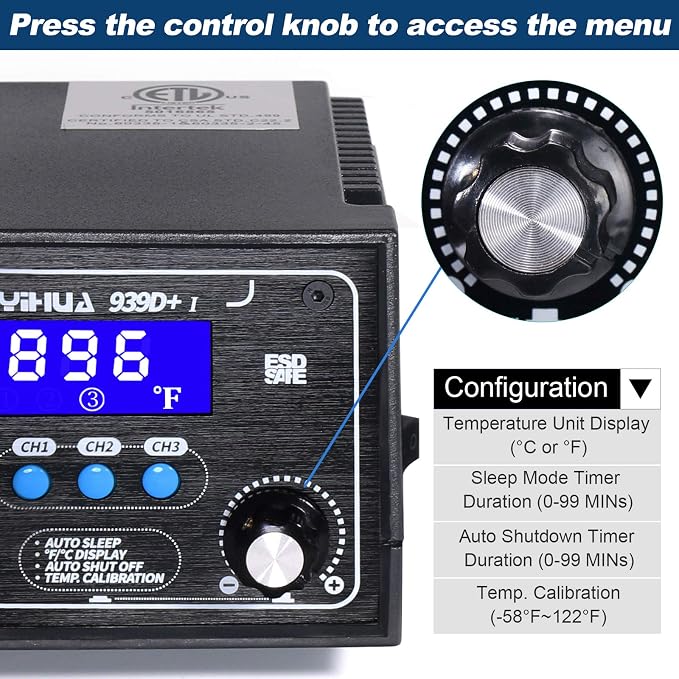 YIHUA 939D+ I Soldering Station, 75 Watt Equivalent - Image 2