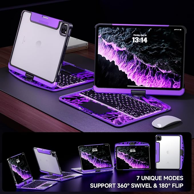 Transparent Case with Keyboard for iPad 11th Gen 11 Inch. & 2022 iPad 10th Gen - Image 4