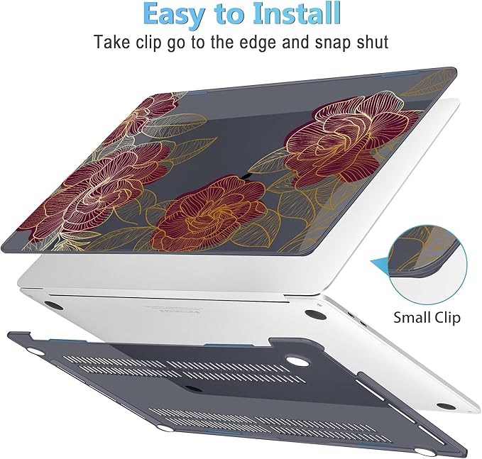 Mektron for MacBook Air 13 Case A1466/A1369, Snap-on Plastic Hard Shell Cover - Image 3