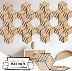 Mollywell Hexagon Acoustic Panels, Natural Oak S4, 12 Pack |Wood Veneer|High - Image 2