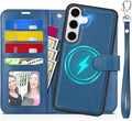 TUCCH Case Wallet for Galaxy S25, Removable Wrist Strap PU Leather Magnetic by TUCCH