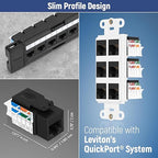 Everest 45° Angled RJ45 Cat6A Keystone Jacks 10-Pack in Black - Image 7