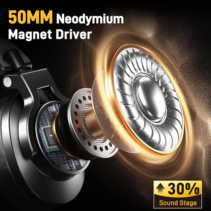 MAONO Studio Monitor Mixing DJ Headphones, 50mm Neodymium Driver Over Ear Wired - Image 5