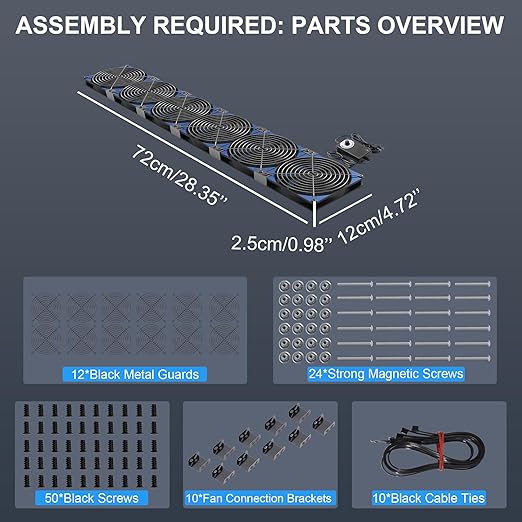 120mmx6 720mm Adjustable Computer PC Vent Fans 3V-12V Speed Controller - Image 4
