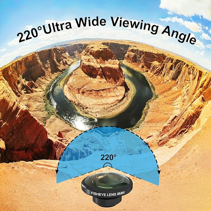 8MM 220°Fisheye Lens for iPhone Android Smartphone, Compatible - Image 2