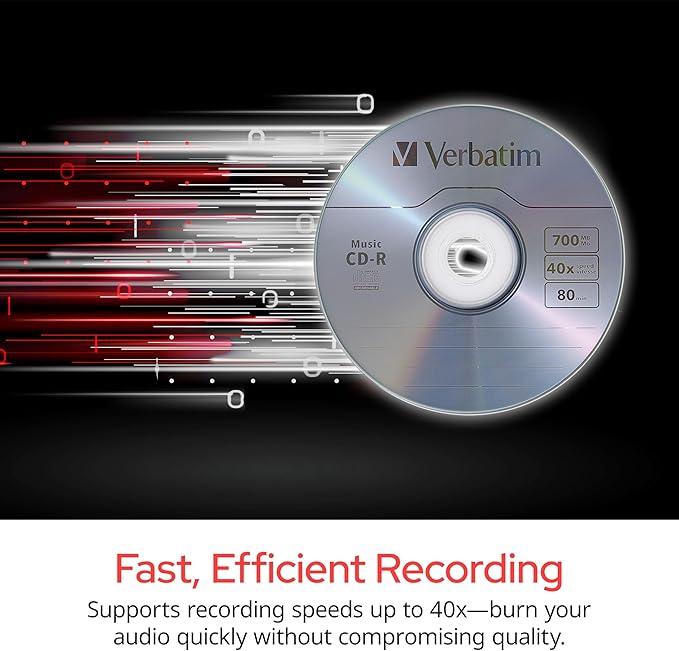 Verbatim Music CD-R 40X 80 Minute 700 MB Blank Recordable Audio Discs 25pk - Image 6