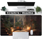 Cute Book Lover Desk Mat Dark Academia Mouse pad XXL Large Extended Mousepad - Image 2