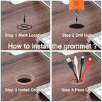 Desk Grommet 2 inch with Hole Saw, Desk Cord Hole Cover Grommet - Image 4