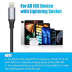 AGVEE 2 Pack 4 inch USB-C Female to Lightning Male Adapter, 30W Fast Charging - Image 6