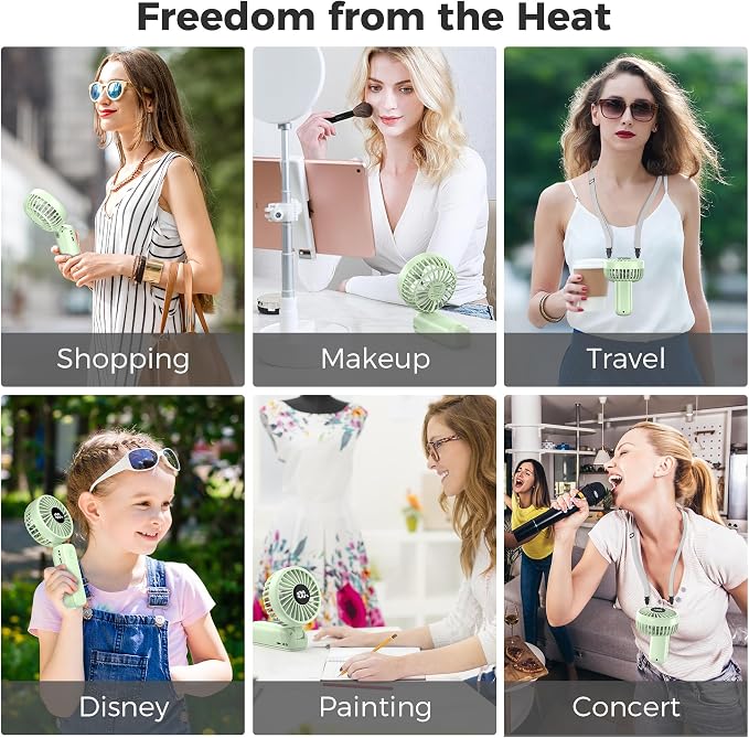 Portable Handheld Fan, 5000mAh Rechargeable Battery, Max 15H Cooling, 4 Speeds - Image 7