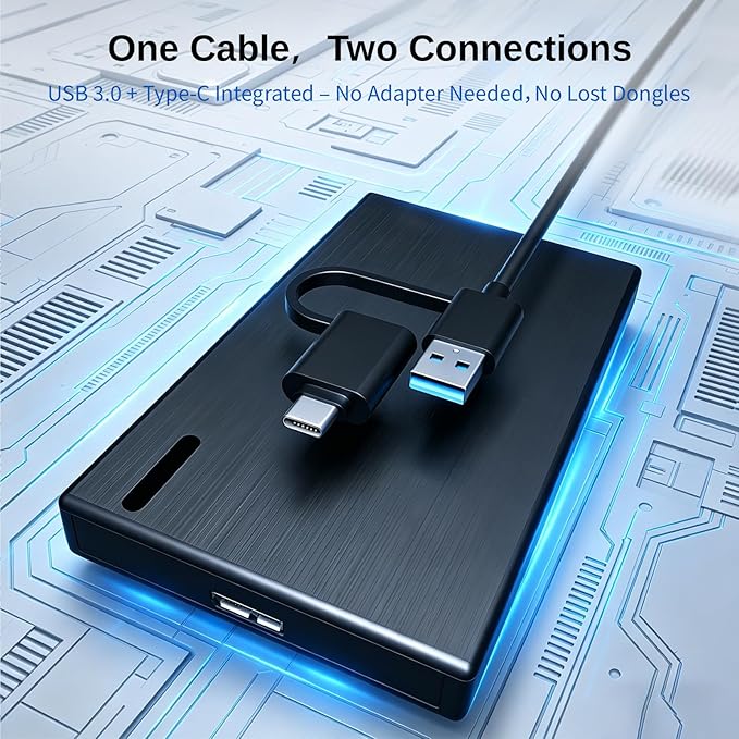 1TB External Hard Drive HDD Portable – USB 3.0 & Type-C Storage - Image 3