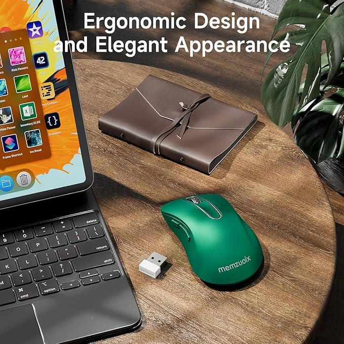 memzuoix 2.4G Wireless Mouse, 1400 DPI Computer Mice USB Receiver, Portable - Image 6