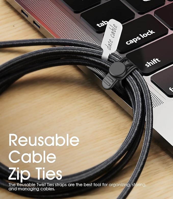 32Pcs Nearockle Cable Labels and Silicone Cable Ties Cable Management Set - Image 6