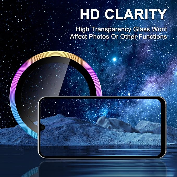 for Samsung Galaxy A16 Camera Lens Protector, Individual Metal Ring Tempered - Image 4