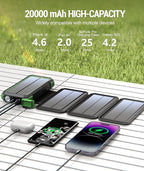 BLAVOR Solar Charger Power Bank, PD 18W Fast Charging 20000mAh Battery Pack - Image 4