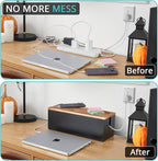 Bivvclaz Large Cable Management Box, Wooden Cord Organizer Box - Image 4