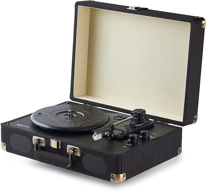 Amazon Basics Portable Suitcase Vinyl Turntable Record Player by AmazonBasics