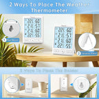 Geevon Indoor Outdoor Thermometer Wireless, 5-Inch Display Digital Hygrometer - Image 8